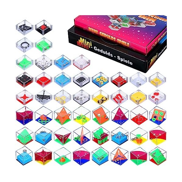 Lenwen Lot de 48 mini cubes puzzle 3D labyrinthe cubes puzzle cubes pour fête, jeux de défi, décompression pour adolescents e