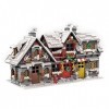 SRYC Blocs de construction modulaires pour maison de Noël, modèle de maison dhiver, MOC Architecture Modulaire Maison Kit de