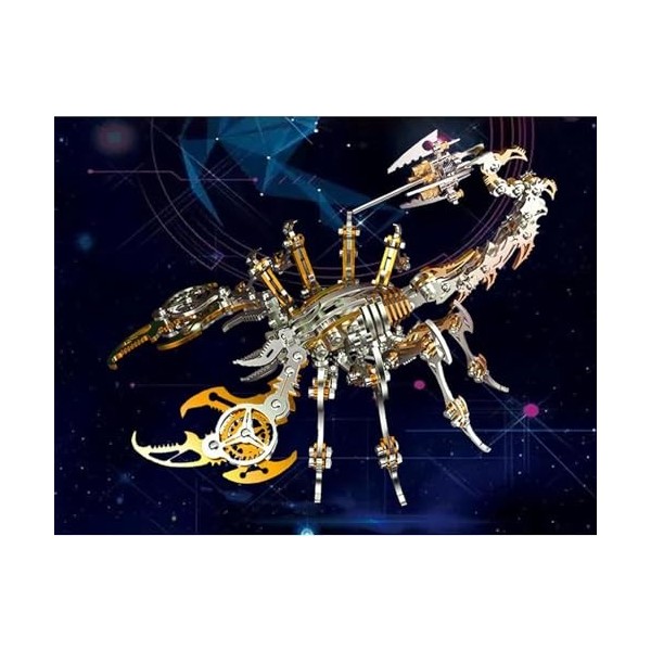 UpGLeuch Puzzle 3D Métal Adultes Scorpion, Modèles 3D Métal avec Trop, Puzzle en Métal 3D Animaux, Cadeaux Jouet pour Adultes