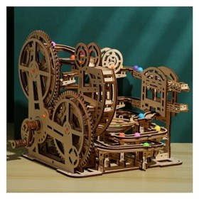 SOENS Puzzle 3D Kits de modèles en Bois Construction de bâtiments mécaniques Kits dartisanat Marble Run Kits de modèles en B