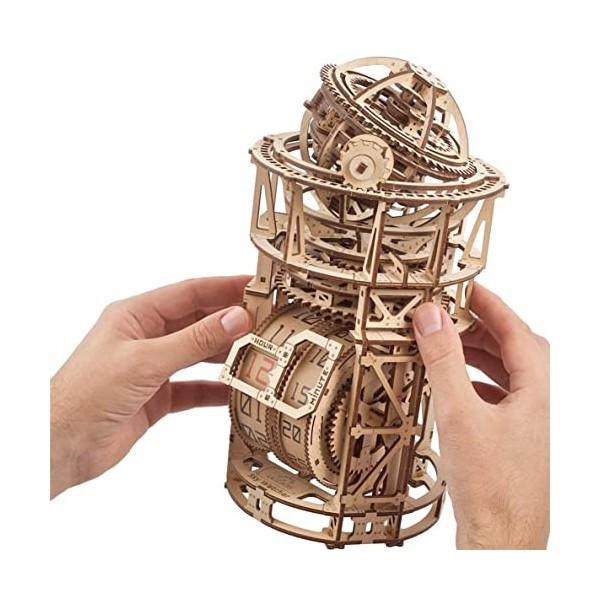 UGears Sky Watcher Horloge de Bureau astronomique en Bois pour Adultes à Construire – Kits dhorloge en Bois 3D – Kit de Fabr