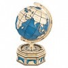 Globe terrestre rotatif surdimensionné - Puzzle 3D Mécanique en bois Rokr