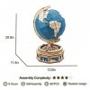 Globe terrestre rotatif surdimensionné - Puzzle 3D Mécanique en bois Rokr