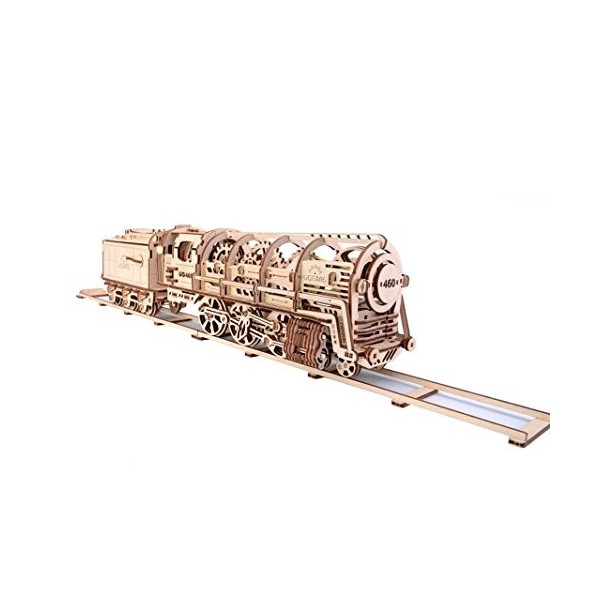 Le modèle d’Ugears en 3D Une Locomotive avec Le ravitailleur