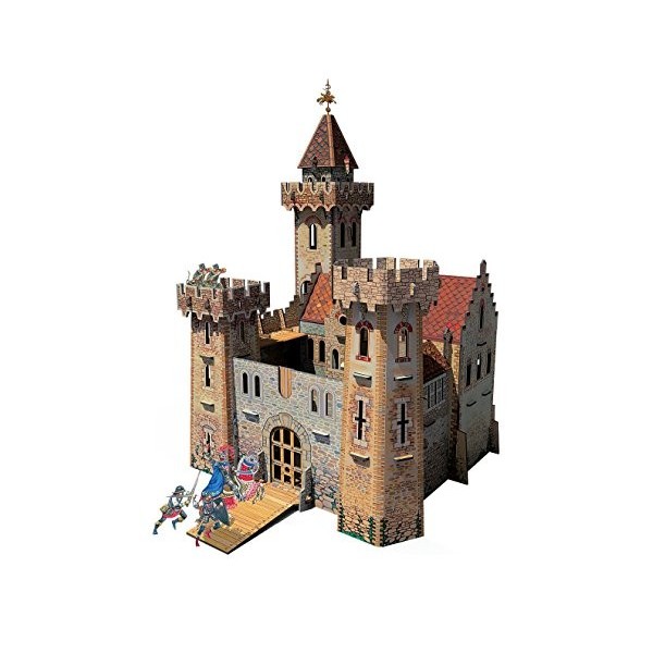 Keranova keranova207 26 x 26 x 45 x 24 cm Clever Papier Château de Ville médiévale Chevalier Puzzle 3D