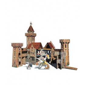 Keranova keranova207&nbsp;26&nbsp;x 26&nbsp;x 45&nbsp;x 24&nbsp;cm Clever Papier Château de Ville médiévale Chevalier Puzzle 3D