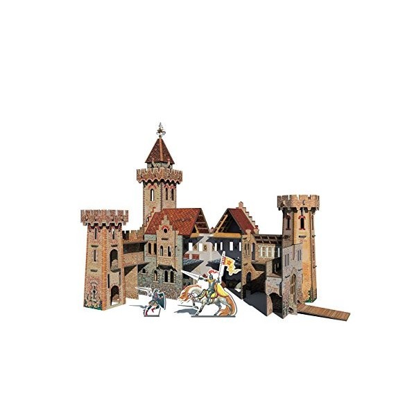 Keranova keranova207 26 x 26 x 45 x 24 cm Clever Papier Château de Ville médiévale Chevalier Puzzle 3D