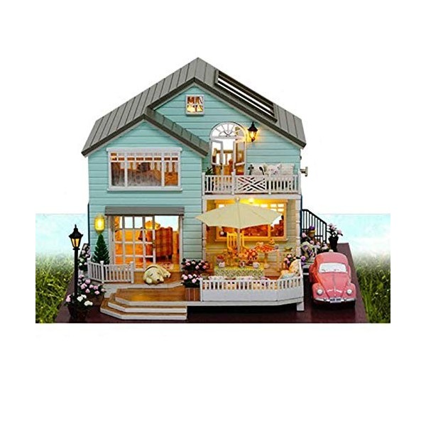 La Vida en Led DIY Maison avec Porche et Garage Puzzle 3D avec lumière et Musique DIY Porch House 