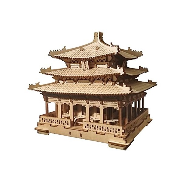 Dellia Puzzle 3D en bois - 153 pièces - 1:150 - Kit de modélisme mécanique - Architecture chinoise antique 3D - Puzzle mécani