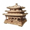 Dellia Puzzle 3D en bois - 153 pièces - 1:150 - Kit de modélisme mécanique - Architecture chinoise antique 3D - Puzzle mécani