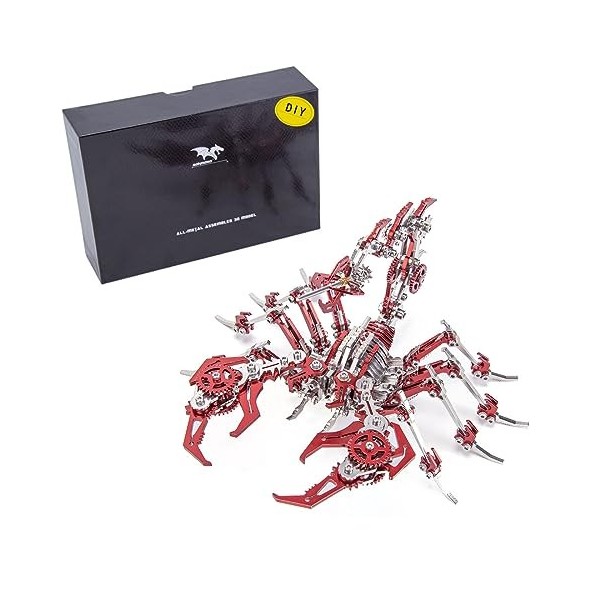 JEBU Kit de modèle 3D en métal pour adultes, puzzle 3D en métal à faire soi-même, modèle de scorpion, 300 pièces, puzzle 3D à