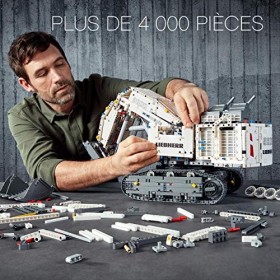 LEGO 42100 Technic La Pelleteuse Liebherr R 9800, Véhicule de Chantier RC Télécommandé, Kit de Construction