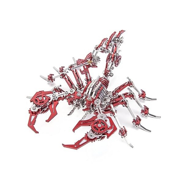 Novaray Lot de 300 puzzles en métal 3D Scorpion Roi Kit, ornements cadeaux Scorpion en métal Kit puzzle 3D - Rouge