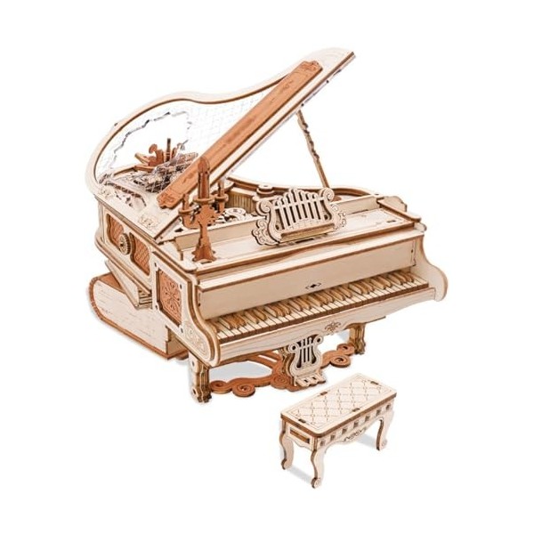 Puzzle en Bois 3D Magic Piano - Boîte à Musique Kit de Maquette pour Adultes - Maquette Mécanique Jeux de Construction - 223p