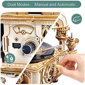 ROKR Puzzle 3D Maquette en Bois a Construire pour Adulte Enfants Maquette Gramophone Classique Kits de Modèles de Bricolage C