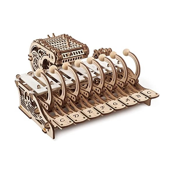 UGEARS DIY Kit Instrument de Musique - Maquette en Bois à Construire Célesta Mécanique avec des éléments Piano, Boîte à Musiq