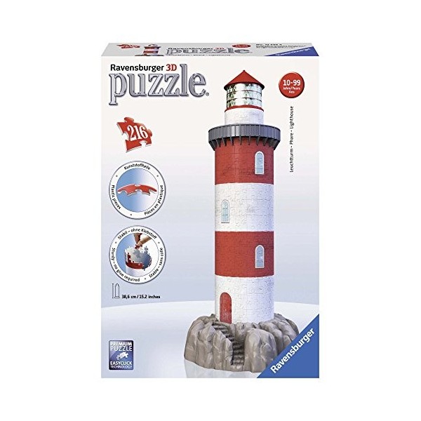 Ravensburger - 12565 - Puzzle 3D Building - 216 Pièces - Phare Nouvelle Édition