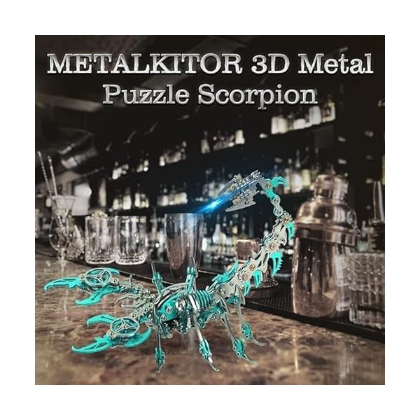 Kits de Puzzles 3D Metal Scorpion pour Adultes Adolescents - 454 PC - Modèles dassemblage mécanique - 4 Heures à Construire 