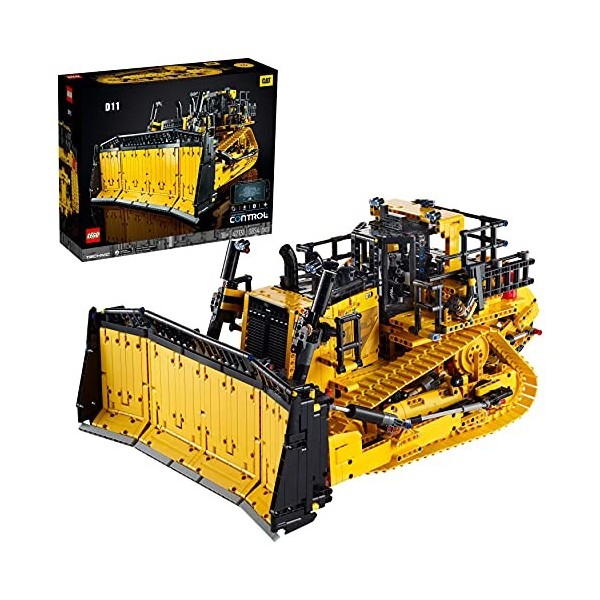 LEGO 42131 Technic Bulldozer D11 Cat Véhicule de Chantier Télécommandé Interactif pour Adultes avec Application