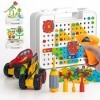 Mosaique Enfant Puzzle 3D Jeux de Construction Jouet de Société 290PCS Riche Blocs avec Valise de Rangement, Creatif Dinosaur