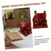 Totority 3 Pcs 3D Maison Puzzle en Bois Puzzle Jouet Bricolage Puzzle Modèle Enfants Puzzles Jouets pour Enfants Maison Puzzl