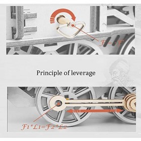 HIZQ 3D Puzzle, Bois DÉCoupe Au Laser 3D Puzzle Train À Vapeur en Bois ModÈLe Dartisanat avec MÉCanique Gear Jouets, pour Le