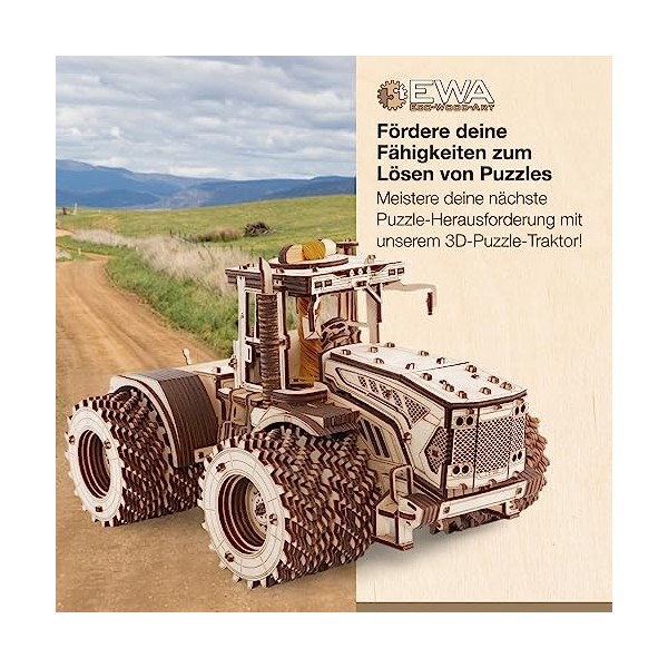 EWA Eco-Wood-Art Mechanisches Holz 3D Puzzle des Kirovets K-7M Allradtraktors Von Tracteur mécanique tridimensionnel Adultes 