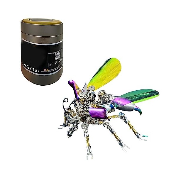 JoyMate Puzzle 3D en métal pour adultes Insectes, Coccinelle mécanique 3D Mental Puzzle 200 pièces DIY Assemblage punk Orneme