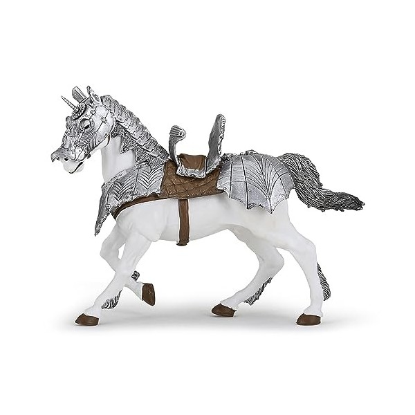 Papo -39799 -Cheval en Armure -Le Médiéval - Fantastique - Figurine à Collectionner -Figurine Peinte à la Main -pour Enfant -