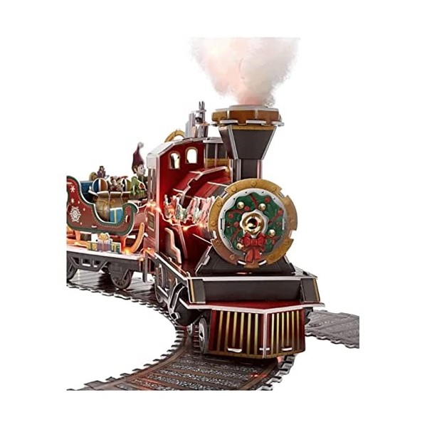 OLOTU Puzzle 3D Puzzles créatifs Puzzles de Noël 3D avec lumières colorées Forme de Train Pièce Musicale Puzzle Chaque pièce 