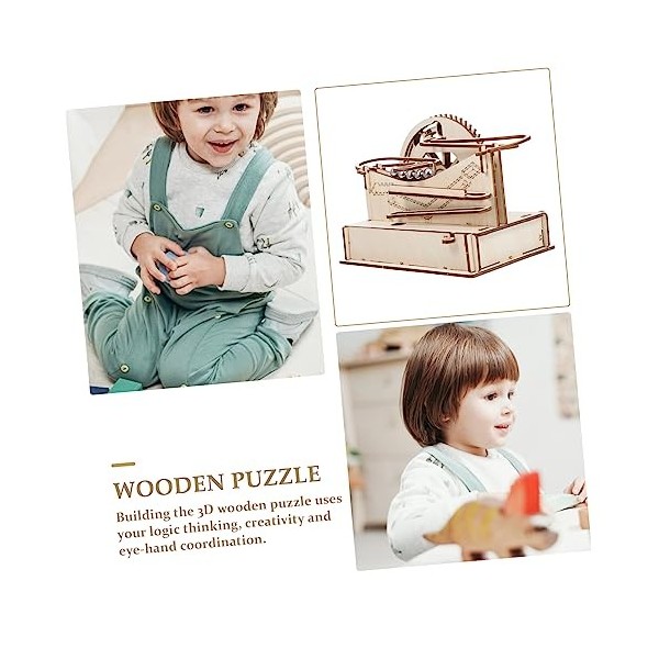 TOYANDONA 4 Ensembles Puzzle Boule en Trois Dimensions Puzzle en Bois pour Adultes Jouets en Bois Casse-tête en Bois Casse-tê