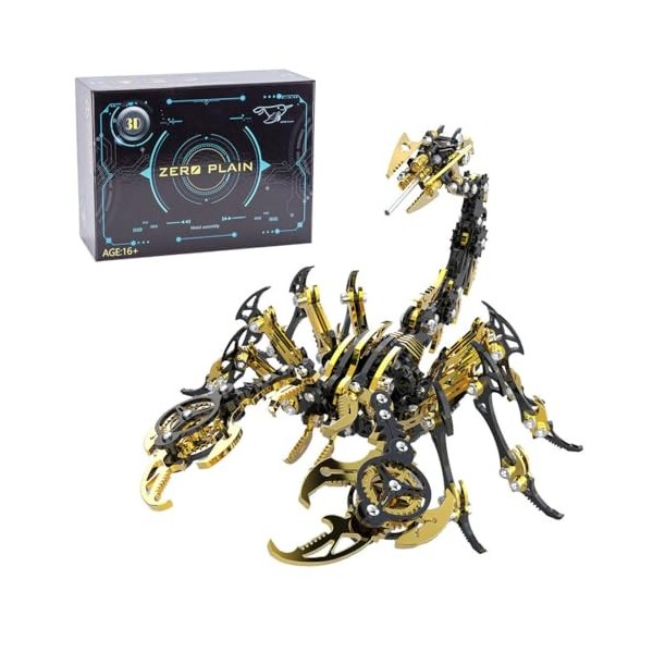 JEBU Kit de modélisme 3D en métal pour adultes, puzzle 3D en métal à faire soi-même, modèle de scorpion, 200 pièces, puzzle 3