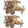 Puzzle 3D Puzzle 3D créatif Petit biplan Puzzles Fait à la Main écologique pièce en Bois Puzzle mécanique Fait à la Main Uniq
