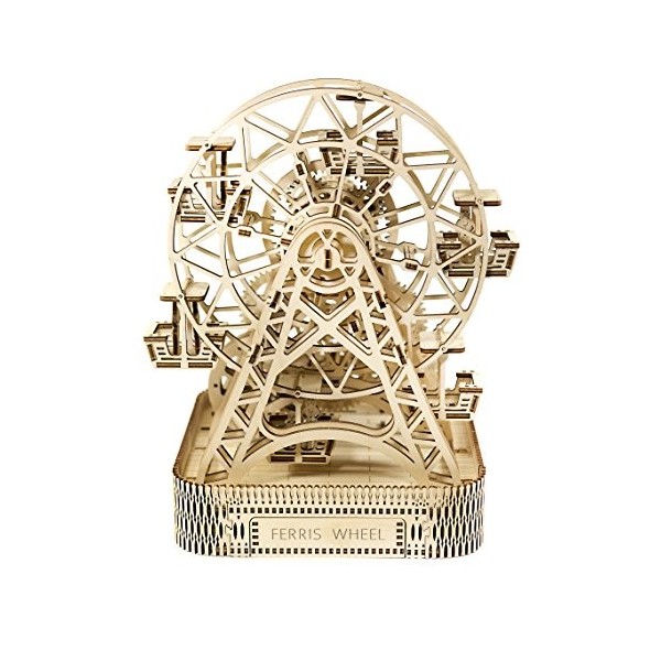 Wooden.City Wooden Mechanical Model Kit to Build - Ferris Wheel - Open Mechanism - Birthday for Teens and Adults - 3D Puzzle 