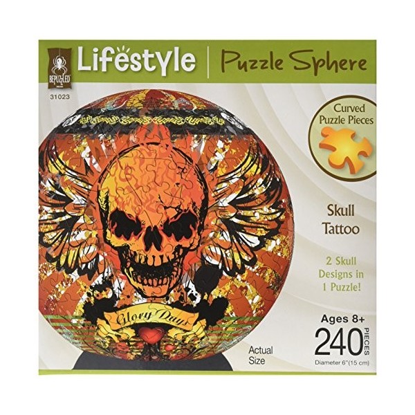 BePuzzled 3D Puzzle Sphere - Skull Sphere Puzzle, Multicolor by Bepuzzled