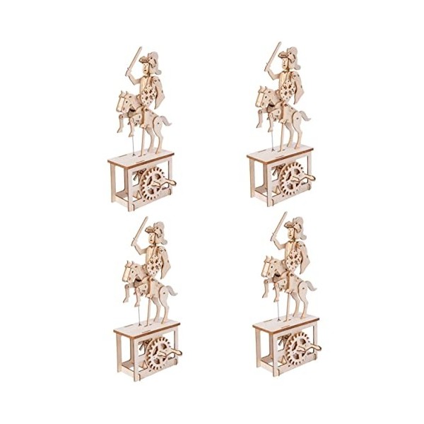 Toyvian 4 Pièces Casse-tête en Bois Casse-tête dassemblage Puzzle 3D scie sauteuse Jouet Adulte Parure de Chevalier dassemb