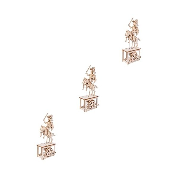 Toyvian 4 Pièces Casse-tête en Bois Casse-tête dassemblage Puzzle 3D scie sauteuse Jouet Adulte Parure de Chevalier dassemb