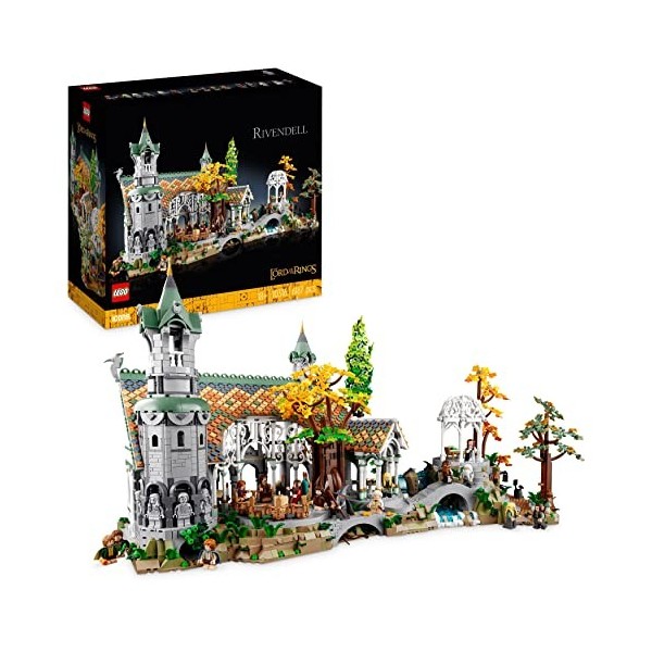 LEGO 10316 Icons Le Seigneur des Anneaux : Fondcombe, Construisez la Vallée de la Terre du Milieu, Grand Set Immersif avec 15