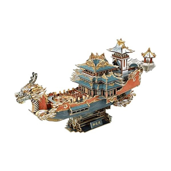 Puzzle 3D Puzzles 3D Uniques pour Adultes Puzzles de Bateau Dragon Vent Chinois Modèle de Bateau Puzzles créatifs Faits à la 