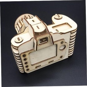 Totority 3 Pièces Enfants Puzzles Jouet Puzzles 3D Puzzles Éducatifs Caméra en Bois Modèle Enfant