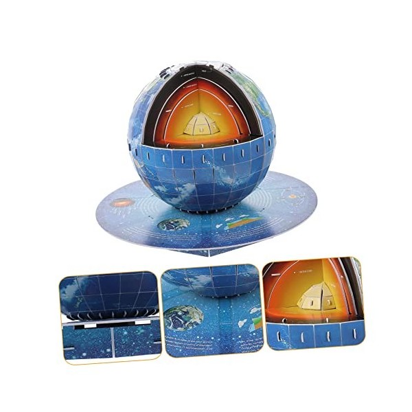 Totority 2 Ensembles Puzzle Terre 3D modèle de Carte du Globe terrestre Casse-tête du Monde 3D Globe pour Enfants Jouet Casse