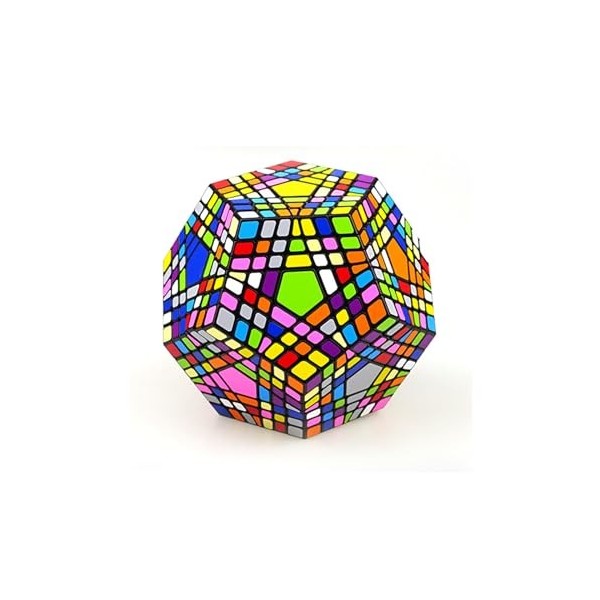 Dodecahedron Magic Cube 3D Puzzle, Megaminx Speed Cube Black Sticker for Children Gift,7×7