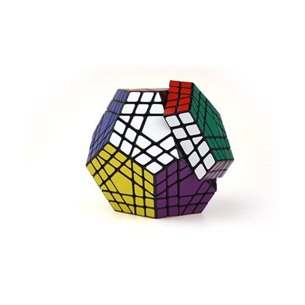 Dodecahedron Magic Cube 3D Puzzle, Megaminx Speed Cube Black Sticker for Children Gift,7×7