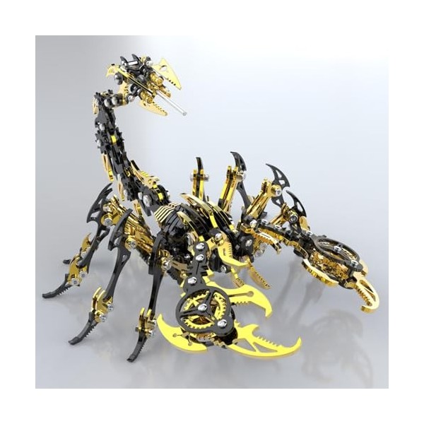 SUNDARE Puzzle 3D en Métal, DIY Scorpion Or Noir Mécanique Maquette Assembler des Jouets, 3D Métal Modèle Kits Puzzles, Jouet