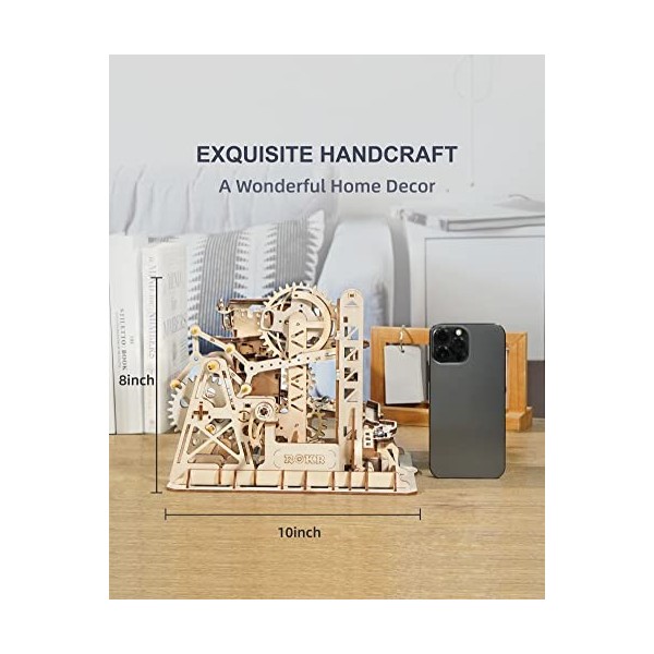 ROKR Puzzle 3D en bois - Modèle mécanique - Kit de bricolage - Jeu dengrenages mécaniques - Jeux de casse-tête - Cadeau idéa