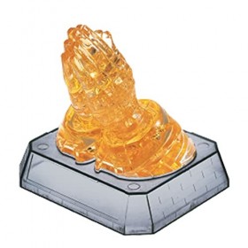 BePuzzled | Praying Hands Puzzle en cristal 3D original, à partir de 12 ans, Jaune