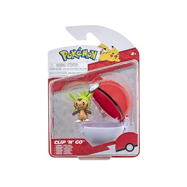 Pokémon PKW3134 – ClipnGo Poké Balls – Igamaro & Poké Ball officiel avec figurine de 5 cm