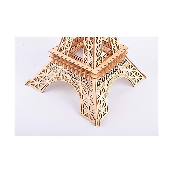 MOEGEN Modèles en bois 3D - Architecture européenne - Puzzle en bois 3D - Jouet éducatif pour adultes et enfants - Tour Eiffe