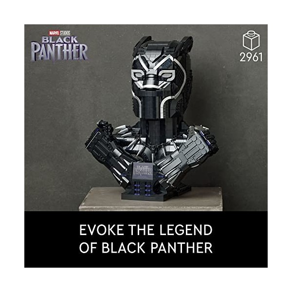 LEGO Marvel Black Panther, King TChalla Model Building Kit, 76215 Collectible Wakanda Forever Memorabilia, Super Hero Set po