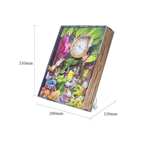 MU Puzzle 3D en cristal pour adultes - Le voyage du temps dAlice - Kit de construction à faire soi-même - Veilleuse avec hor